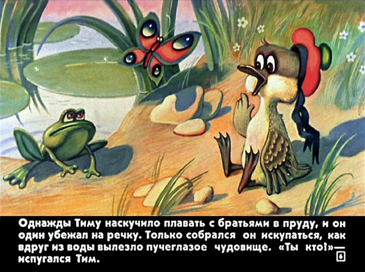 Кадр 6 диафильма «Знаменитый утенок Тим»
