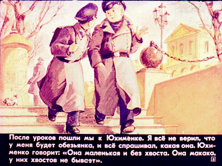 Кадр 3 диафильма «Про обезьянку»