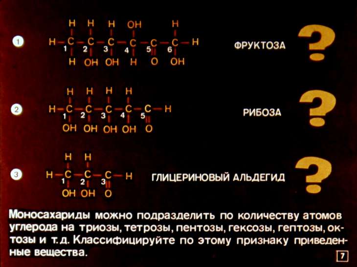 Кадр 7 диафильма «Углеводы»