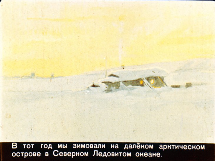 Кадр 2 диафильма «Быль о голубом песце»