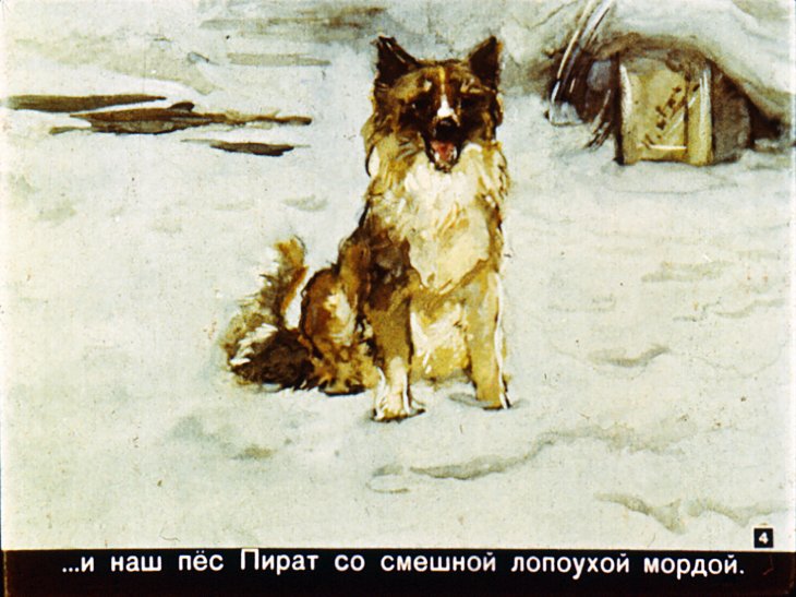 Кадр 4 диафильма «Быль о голубом песце»