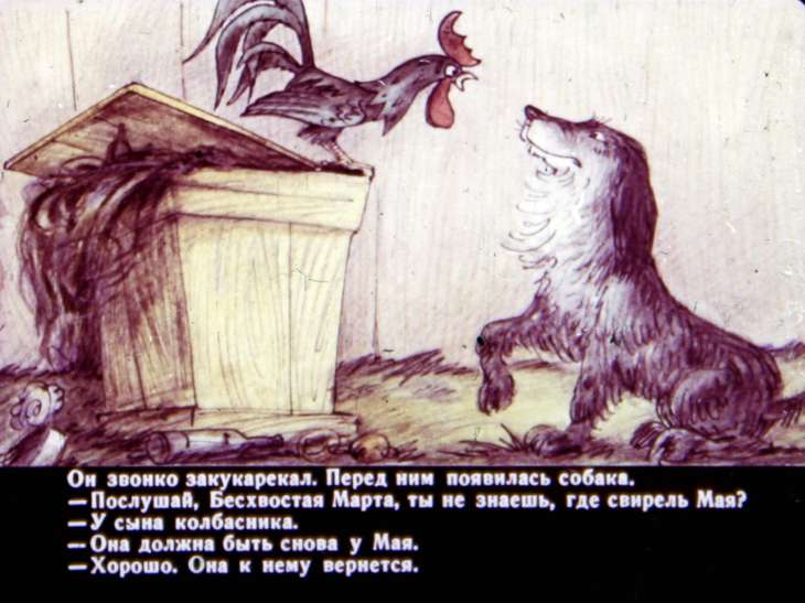Кадр 4 диафильма «Необыкновенная история о чудесной свирели и зеленом петушке. Диафильм 2»
