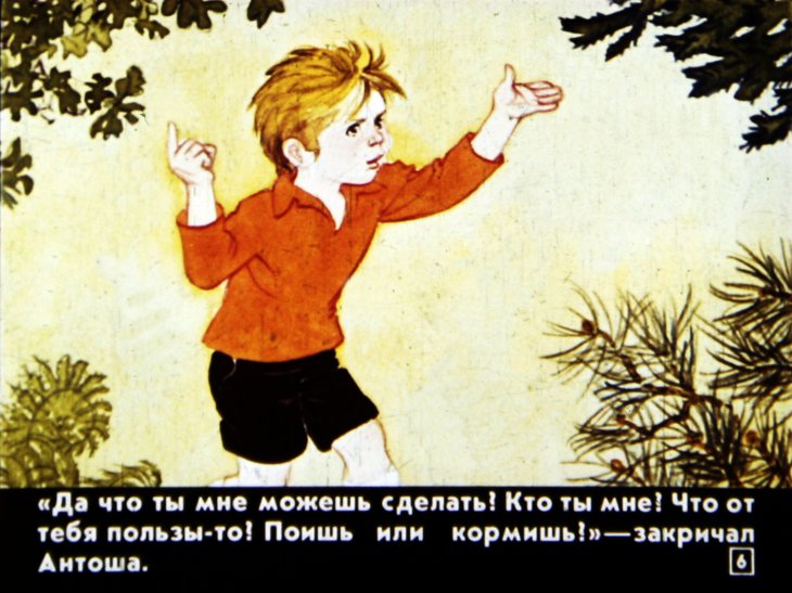 Кадр 6 диафильма «Дичок»