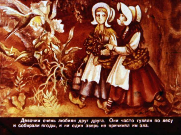 Кадр 4 диафильма «Беляночка и Розочка»