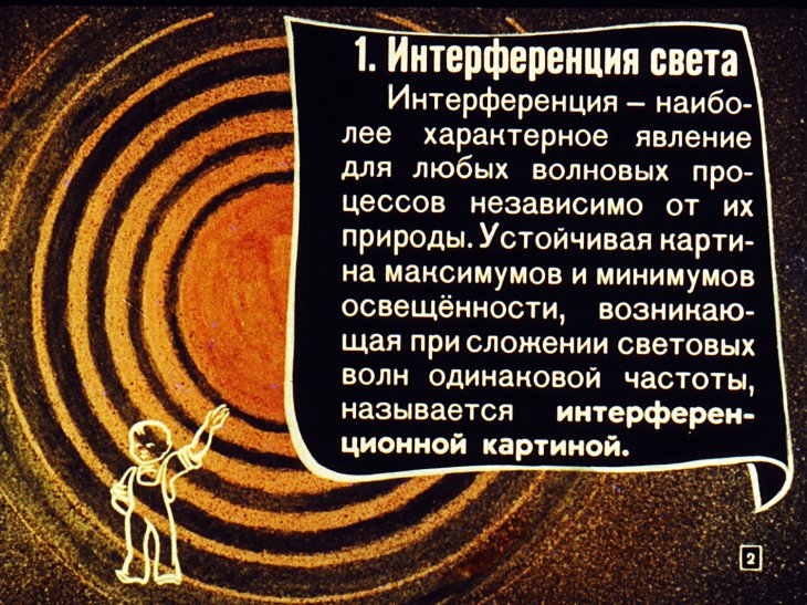 Кадр 2 диафильма «Волновые свойства света; спектры»