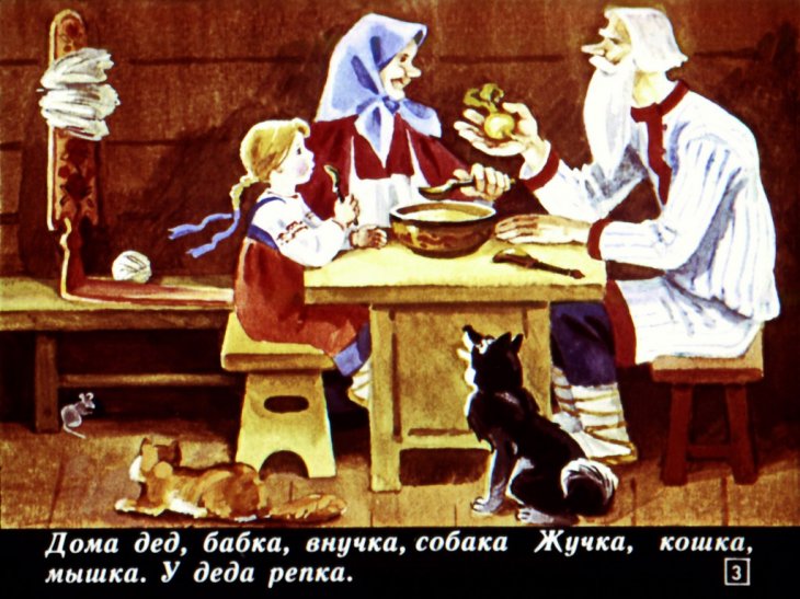 Кадр 3 диафильма «Сказка про репку»
