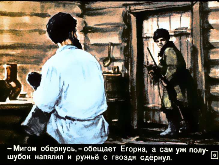 Кадр 7 диафильма «По следам»