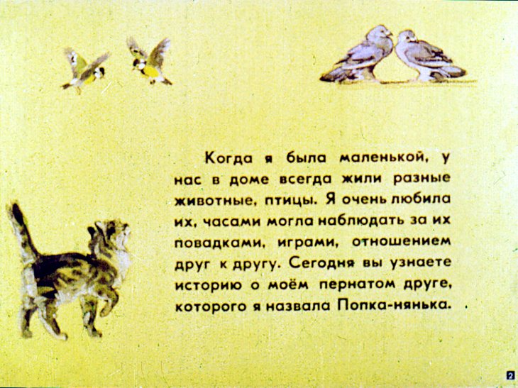 Кадр 2 диафильма «Попка-нянька»