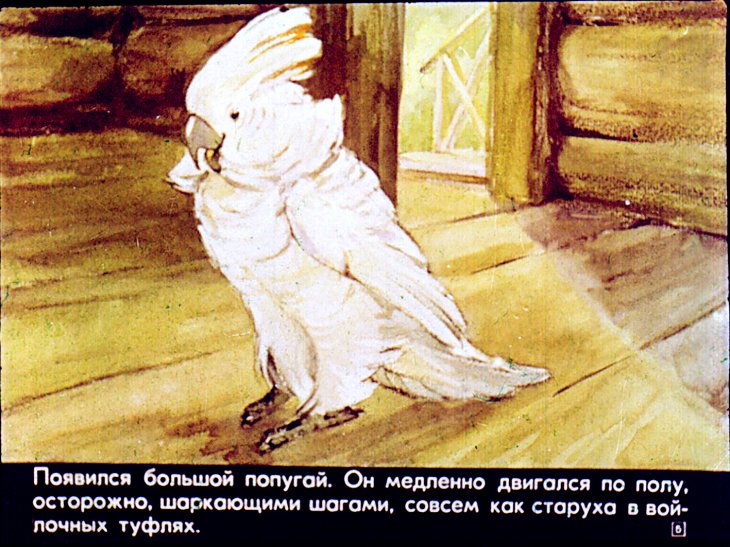 Кадр 5 диафильма «Попка-нянька»