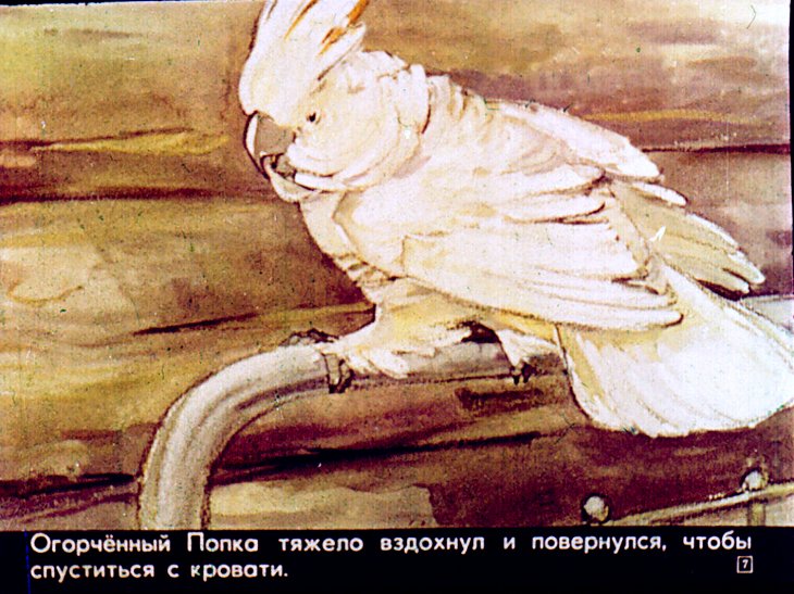 Кадр 7 диафильма «Попка-нянька»