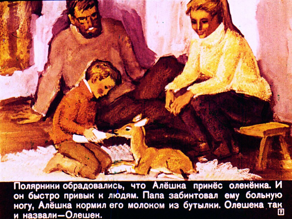 Кадр 7 диафильма «Алешка и Олешек»