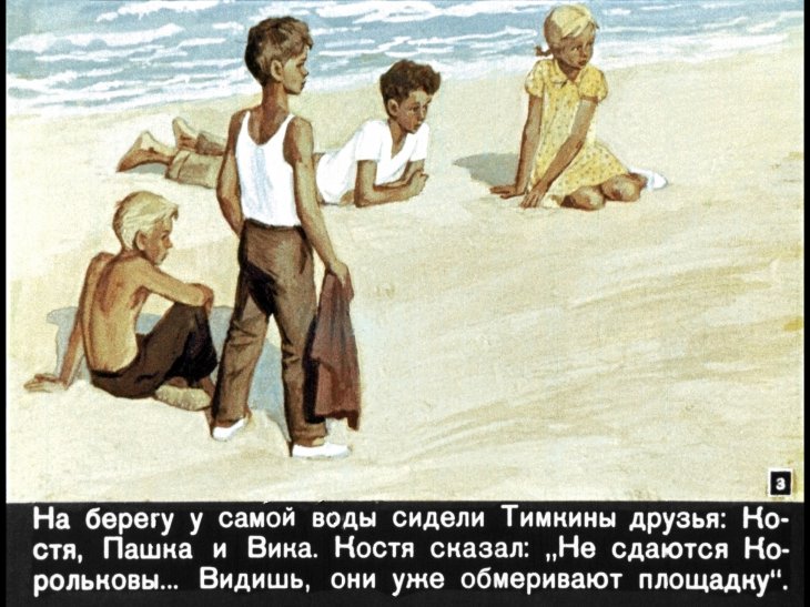 Кадр 3 диафильма «Мальчик и чайка»