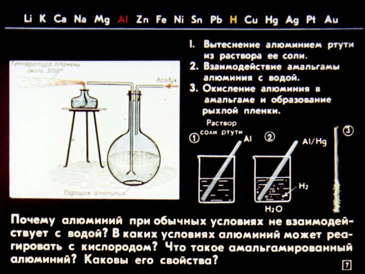 Кадр 7 диафильма «Алюминий - элемент третьей группы»