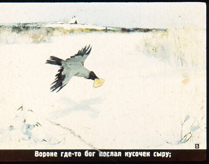 Кадр 5 диафильма «Ворона и лисица»