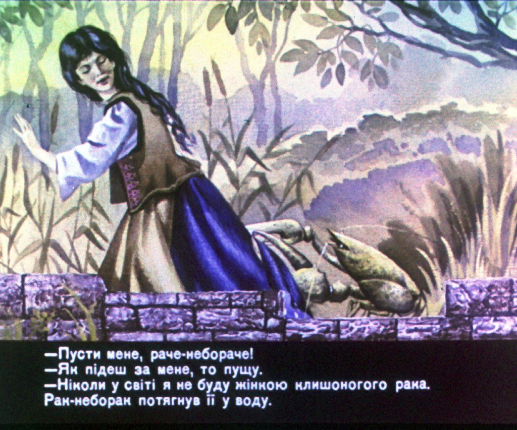Кадр 5 диафильма «Рак-Неборак и его верная жена»