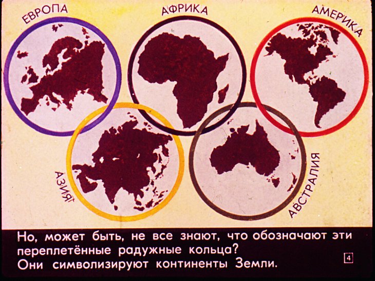 Кадр 4 диафильма «Олимпийские кольца»