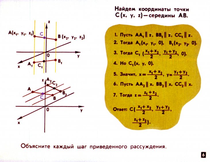 Кадр 6 диафильма «Декартовы координаты и векторы в пространстве»