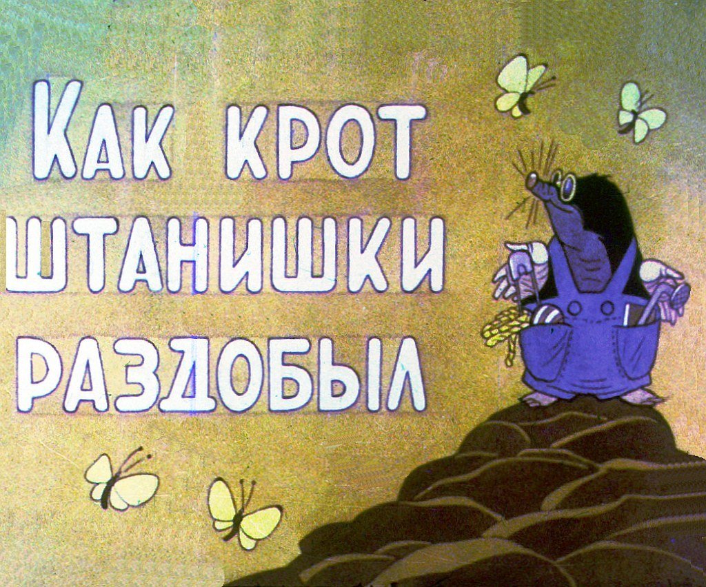Кадр 2 диафильма «Как крот штанишки раздобыл»