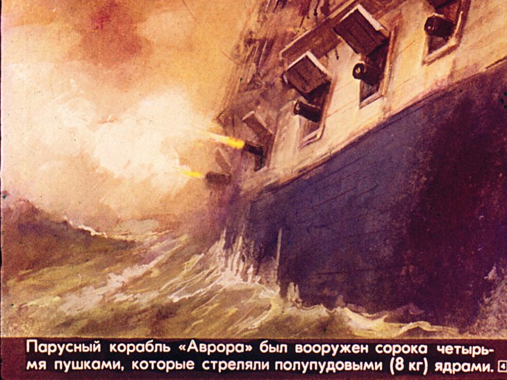 Кадр 4 диафильма «История крейсера Аврора»
