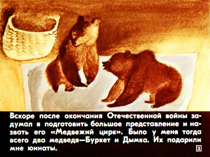 Кадр 3 диафильма «Медвежий цирк»