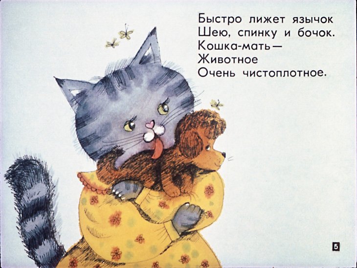 Кадр 5 диафильма «Кошкин щенок»