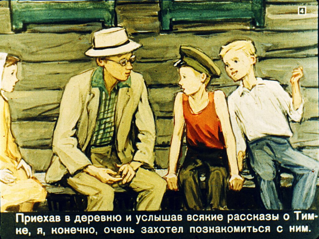 Кадр 4 диафильма «Мой друг рыжий Тимка»