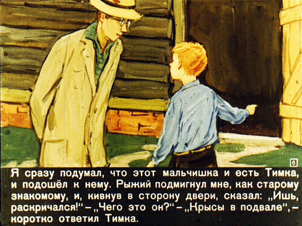 Кадр 6 диафильма «Мой друг рыжий Тимка»