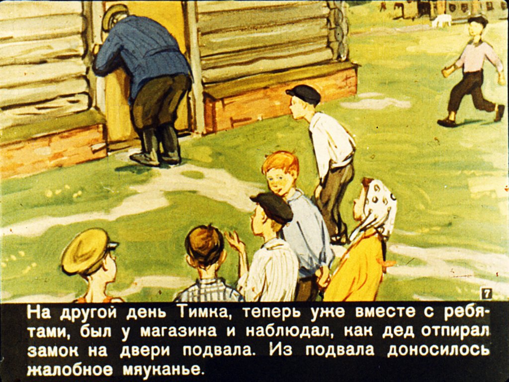 Кадр 7 диафильма «Мой друг рыжий Тимка»