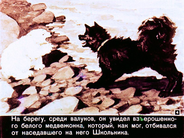 Кадр 4 диафильма «Как Снежок в Индию попал»