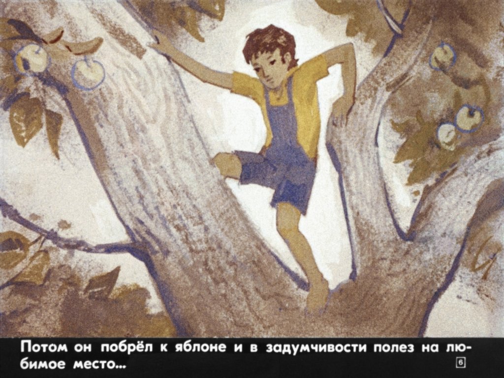 Кадр 6 диафильма «Бабушка на яблоне. Часть 1»