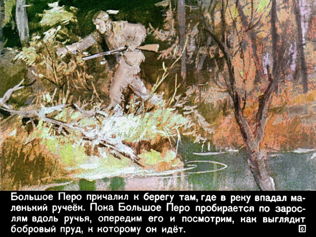 Кадр 6 диафильма «Саджо и ее бобры»