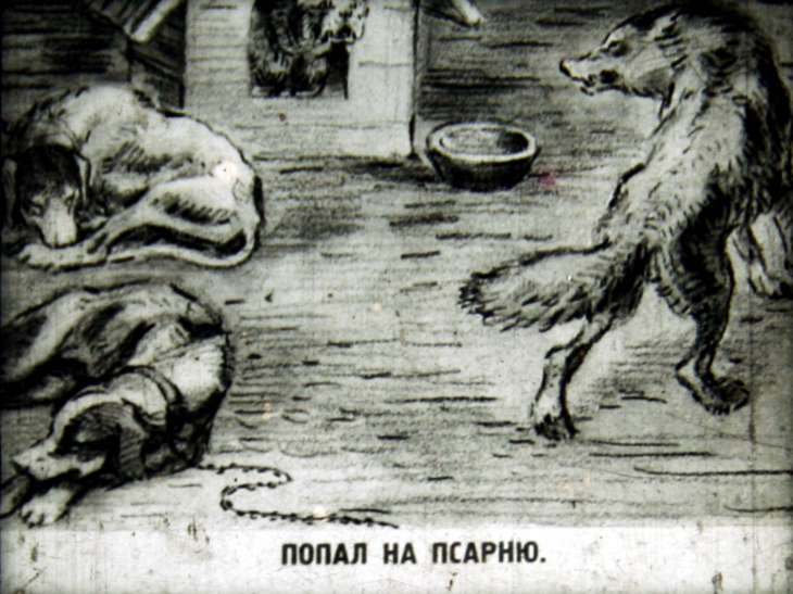 Кадр 3 диафильма «Волк на псарне»