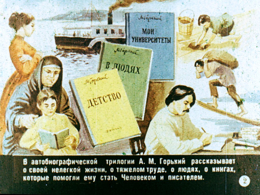 Кадр 2 диафильма «"Всем хорошим во мне я обязан книгам"»