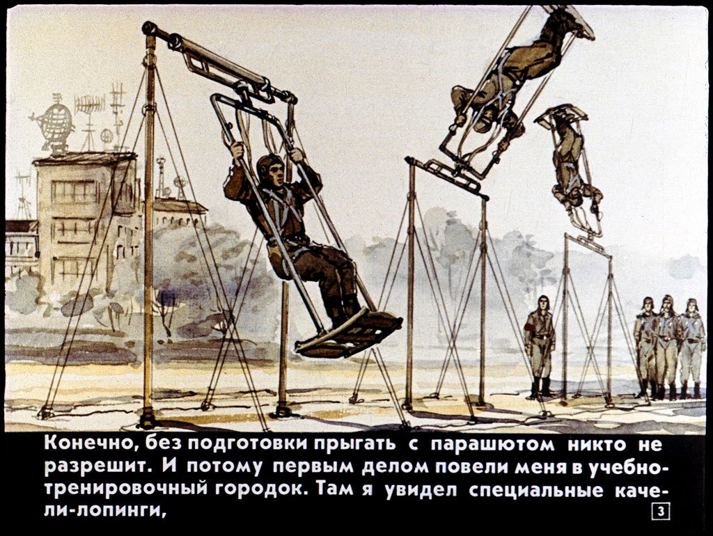 Кадр 3 диафильма «Как я прыгал с парашютом»