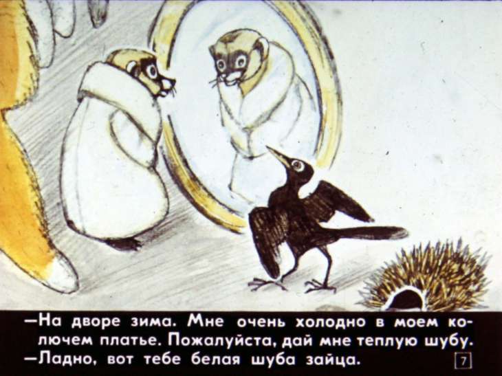 Кадр 7 диафильма «Как ежик шубу менял»