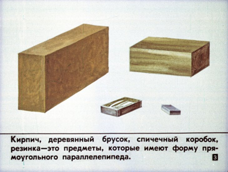 Кадр 3 диафильма «Прямоугольный параллелепипед, его поверхность и объем»