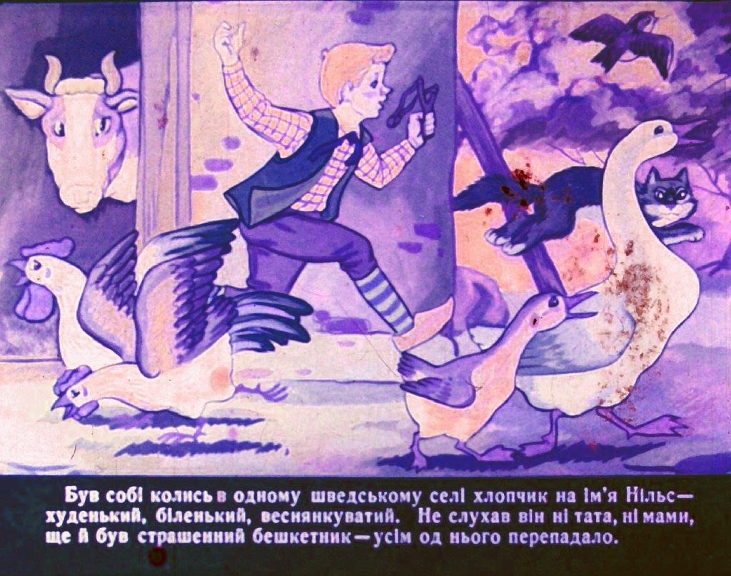 Кадр 2 диафильма «Чудесное путешествие Нильса Гольгерсона с дикими гусями. Часть 1»