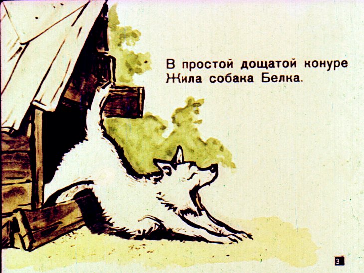 Кадр 3 диафильма «Белка и Стрелка»