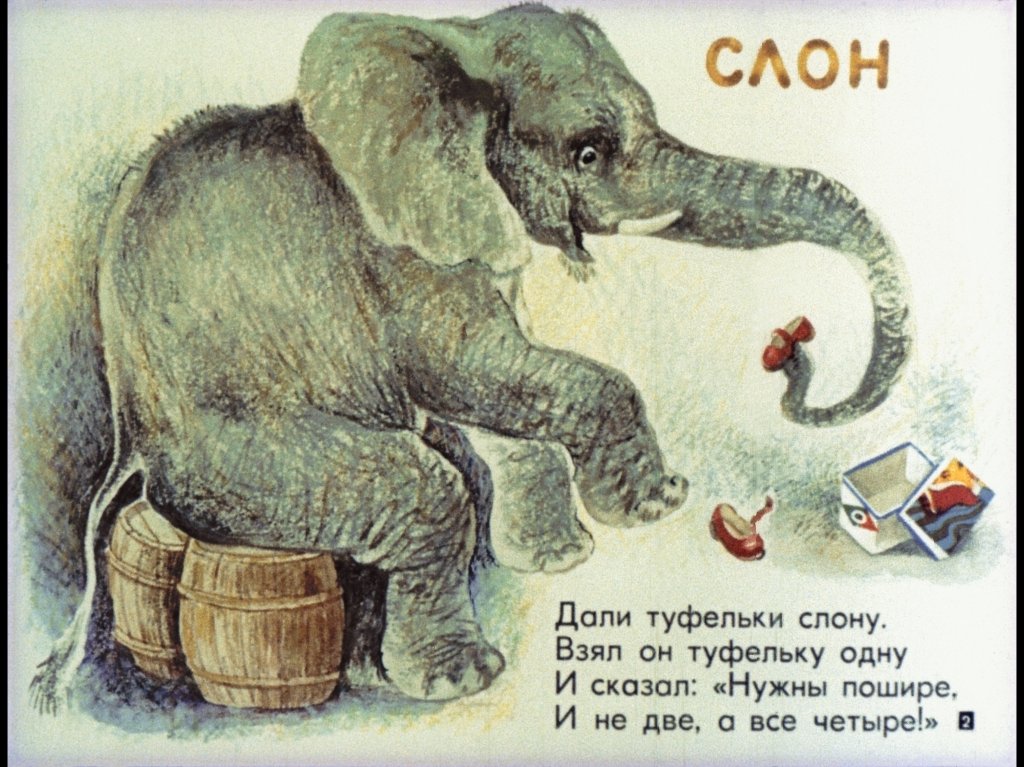 Кадр 2 диафильма «Детки в клетке»