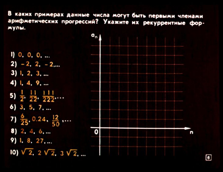 Кадр 6 диафильма «Арифметическая прогрессия»