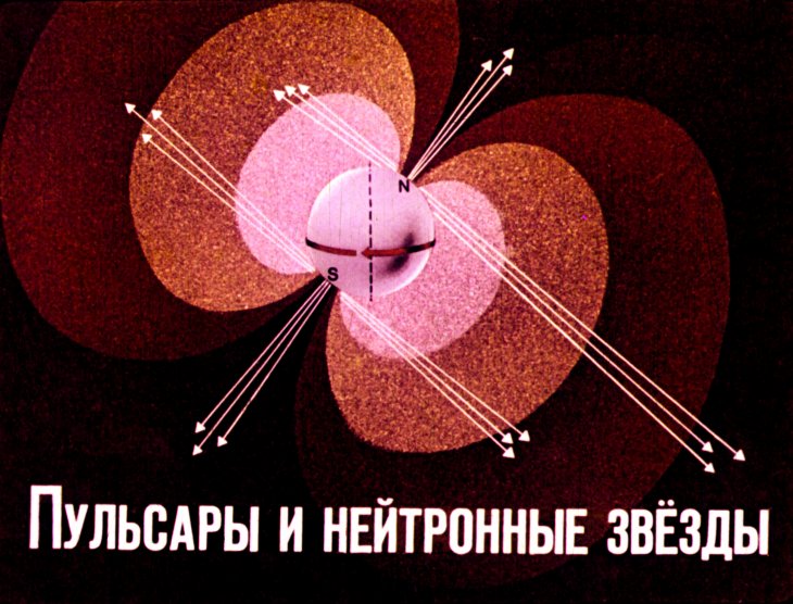 Кадр 1 диафильма «Пульсары и нейтронные звезды»