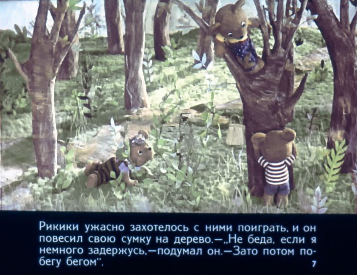Кадр 6 диафильма «Рикики делает покупки»