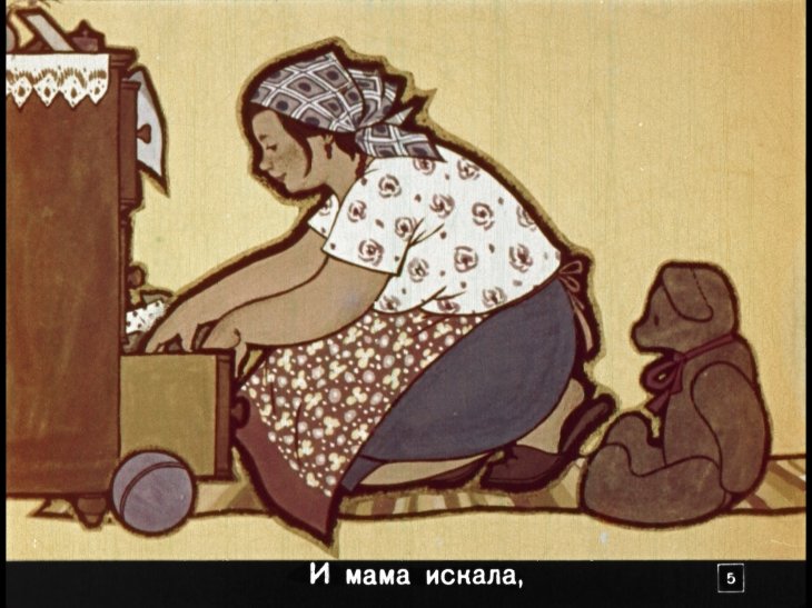 Кадр 5 диафильма «Настя и матрешки»