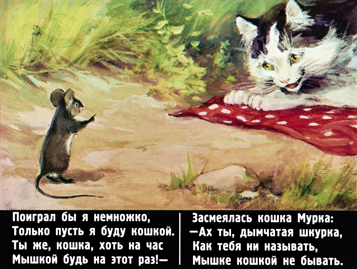 Кадр 5 диафильма «Сказка об умном мышонке»