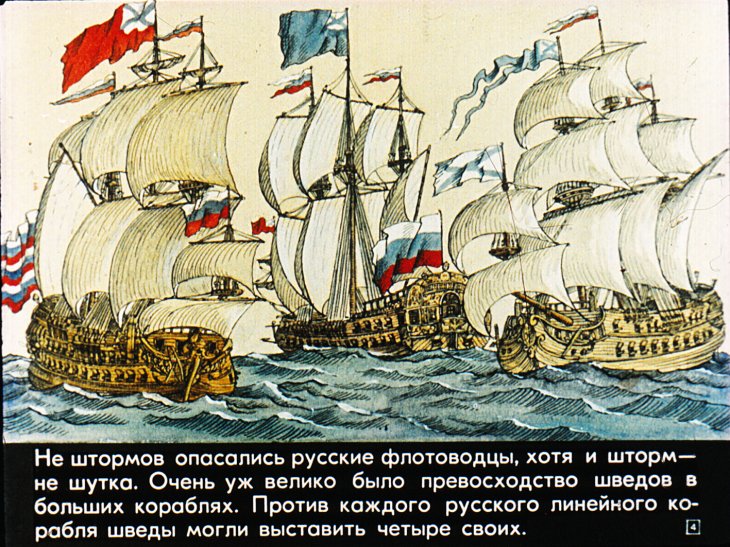 Кадр 4 диафильма «Сражение при Гангуте»
