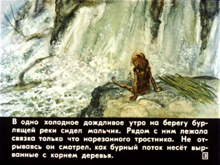 Кадр 3 диафильма «Приключения доисторического мальчика»