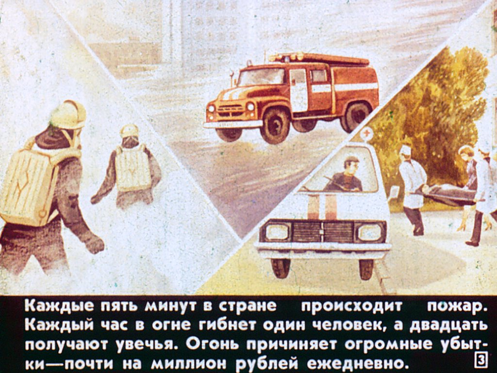 Кадр 3 диафильма «Отчего  возникают пожары»