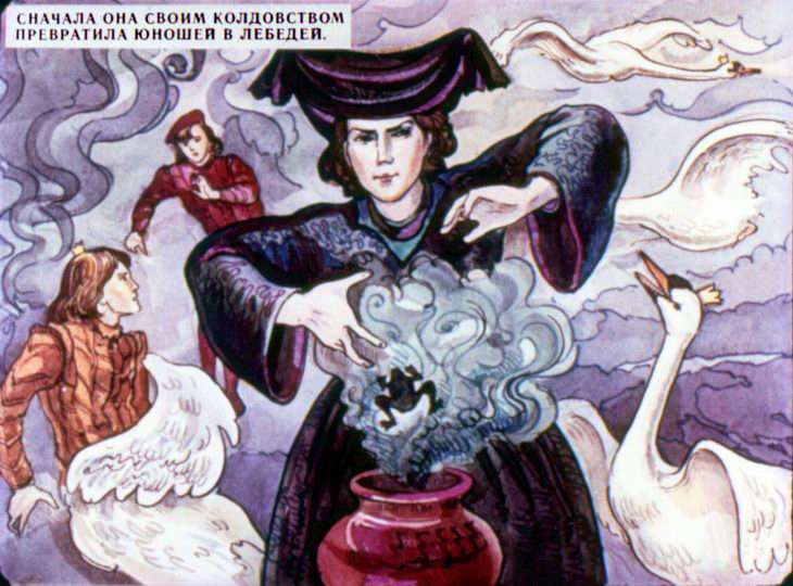 Кадр 5 диафильма «Дикие лебеди»