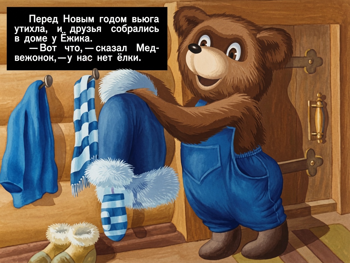 Кадр 4 диафильма «Ёжик-елка»