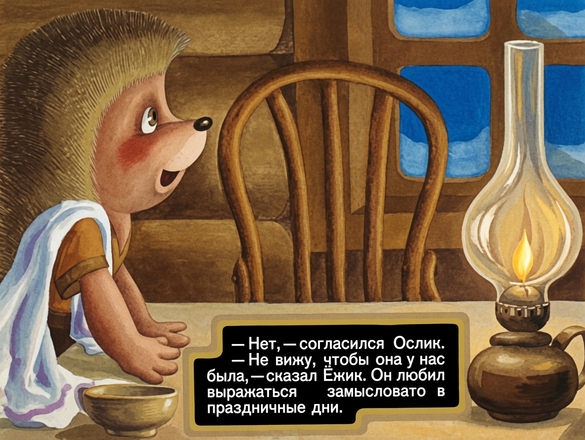 Кадр 5 диафильма «Ёжик-елка»